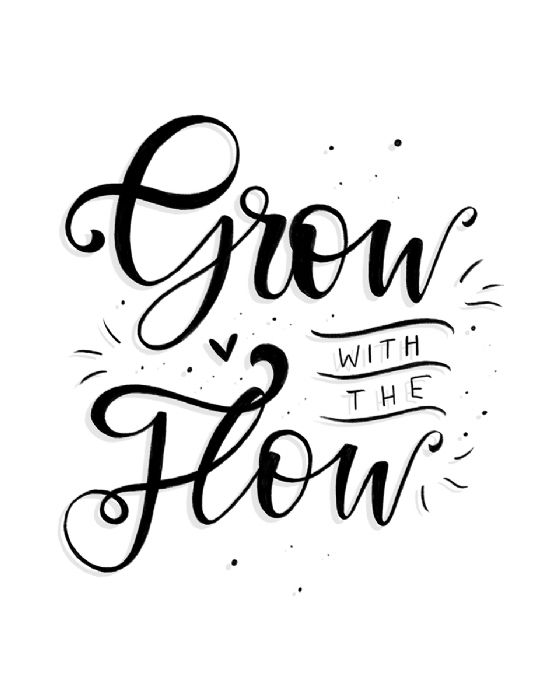 Anja Grohmann, growwiththeflow-bw, Illustration -