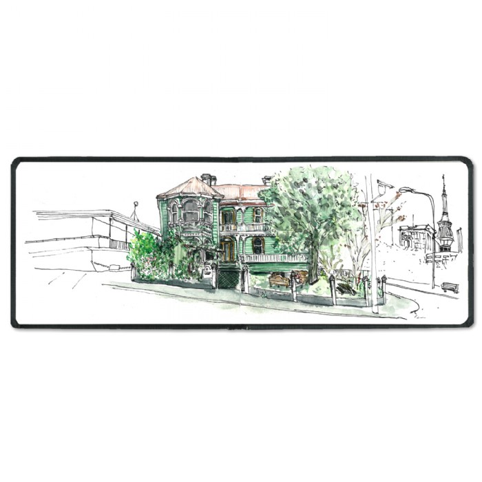 Laura Feller, Villa-Grafton-Auckland_Skizzenbuch_P