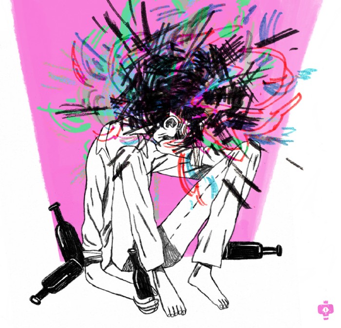 polterink, alkohol_persoenliche illustration, Illu