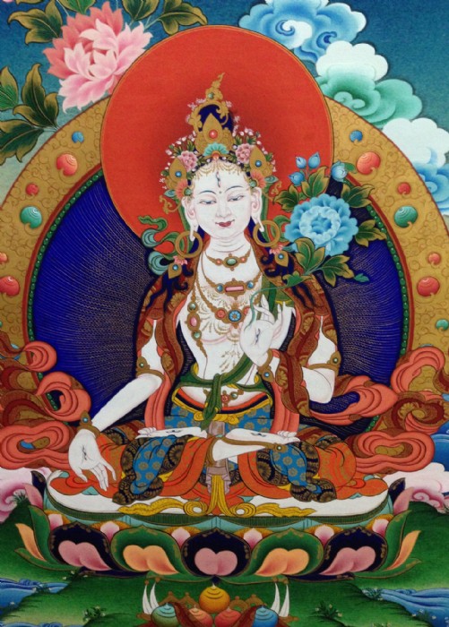 Geentanjali Behera, White Tara /Buddhist Thangka p