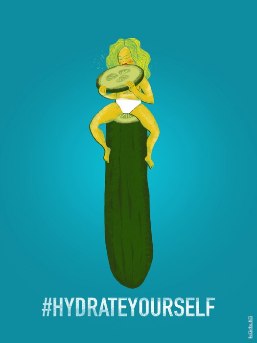 Andrea Kurtz, Hydrate yourself - Posterdesign - pe