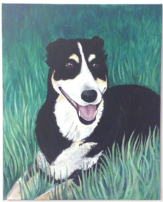 Anna Prem, Hund_Portrait_Acryl auf Leinwand, Illus
