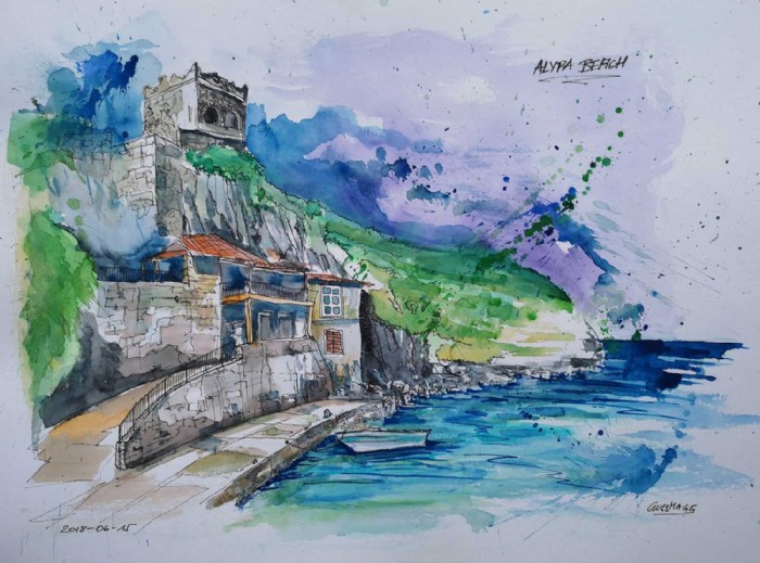 Reinhard Gussmagg, Aquarell alypo beach