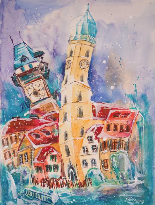 Reinhard Gussmagg, Aquarell Schokoschmiede