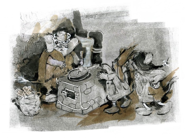 Christiane Ruth Franke, Großmutter am Herd, Illust
