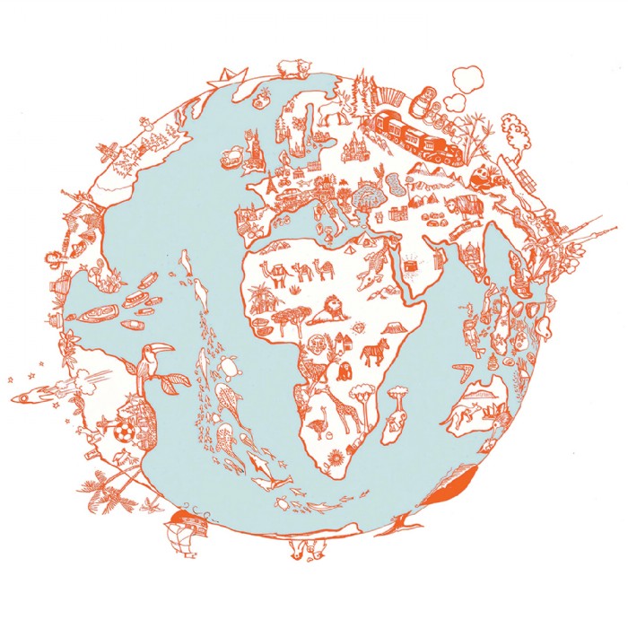 Eva Pils, Weltkugel_Kinder, Illustration