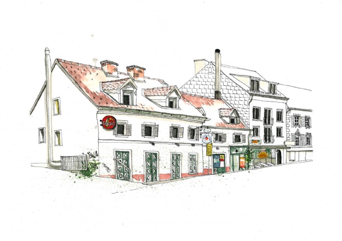 Laura Feller, Girardihaus_Architekturillustration_