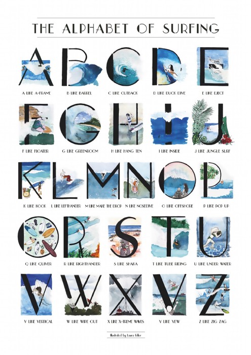 Laura Feller, The Alphabet Of Surfing_Poster_Endem