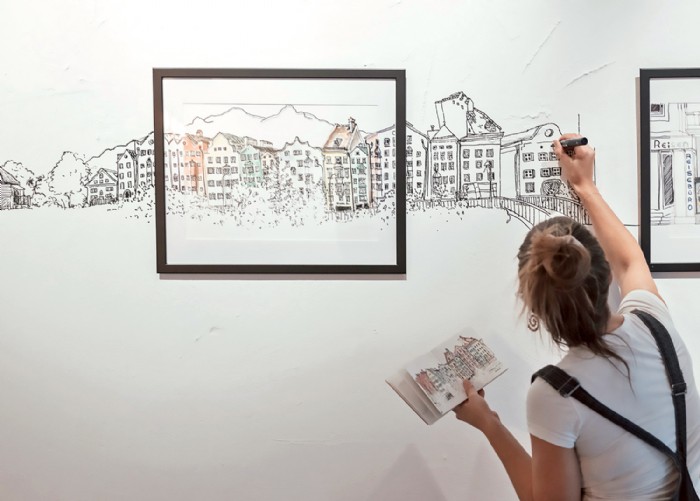 Laura Feller, Sketchbook Innsbruck_Wandbild_Create