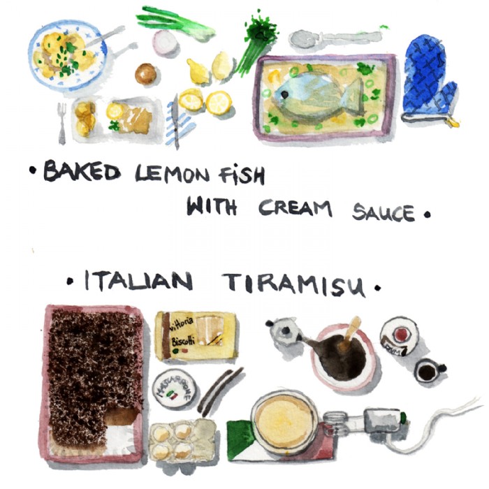 Laura Feller, Lemon Fish und Tiramis_Kochbuch_Illu