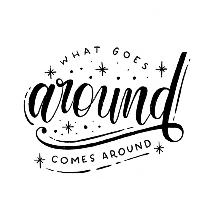 Anja Grohmann, whatgoesaround-bw, Illustration - L
